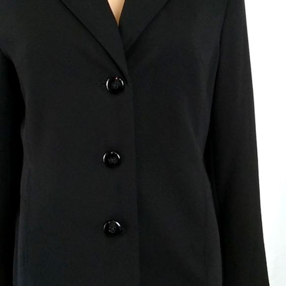 Karen Scott petites size 10p black double breasted button down the front Blazer. - Picture 2 of 6